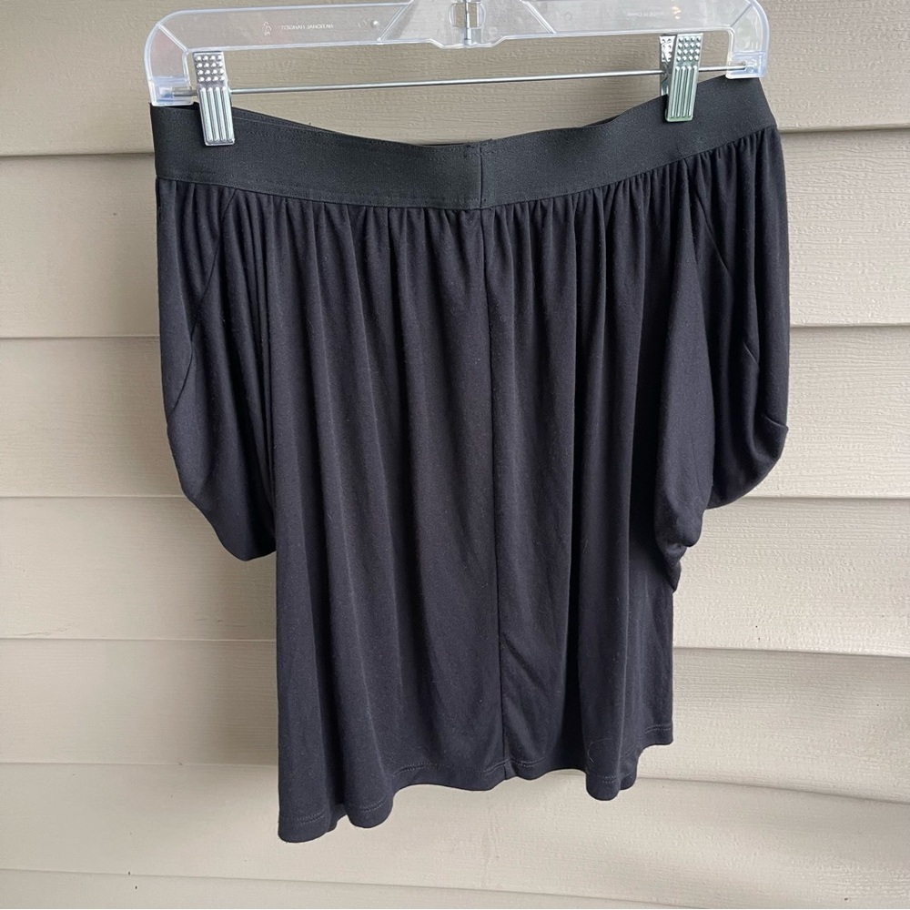 Theory Black Asymmetrical Draped Skirt - Picture 2 of 7